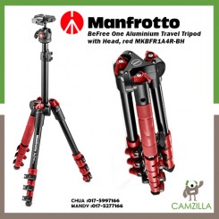 Manfrotto BeFree One Aluminium Travel Tripod with Head, red MKBFR1A4R-BH